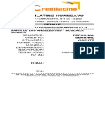 Credilatino Huancayo: Solicitud: Credito: Situación: Forma Pago: Moneda: Desembolso: Inscripcion: Fecha/Hora: Total