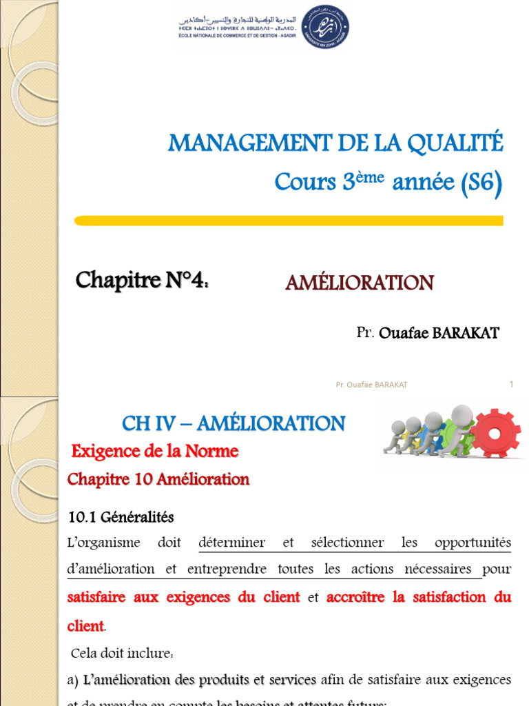 Amélioration de la qualité en entreprise | PDF | Management de la ...