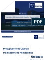 Unidad 8 - Presupuesto de Capital - Indicadores de Rentabilidad