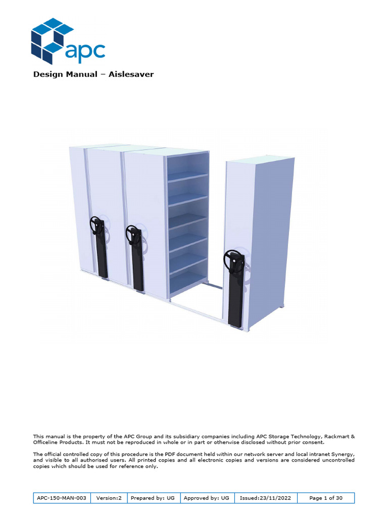 APC 150 MAN 003 Design Manual Aislesaver | PDF | Specification ...
