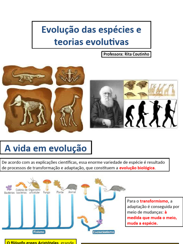 Teorias da Evolução das Espécies | PDF | Evolução | Seleção natural