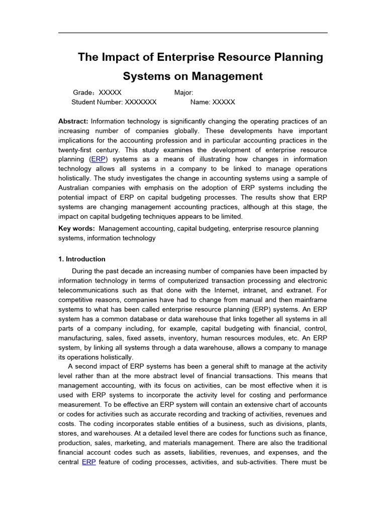 ENTERPRISE RESOURCE PLANNING SYSTEMS AND ITS IMPLICATIONS FOR OPERATIONS FUNCTION visual data 5