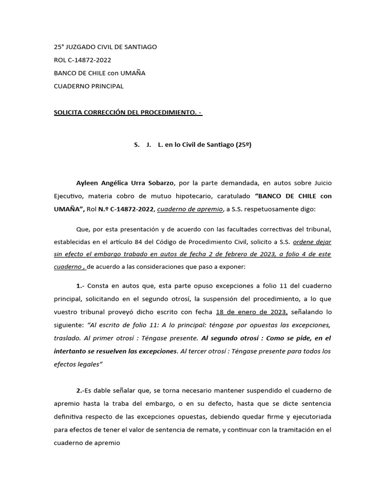 Corrección Procedimiento Art 84 Descargar Gratis Pdf Sentencia Ley