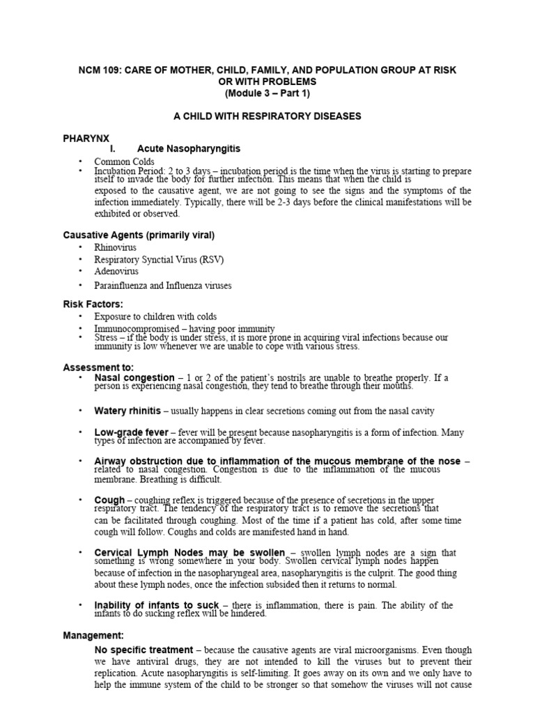 Respi notes for students pdf common cold respiratory tract