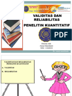 Validitas Dan Reliabilitas Penelitin Kua