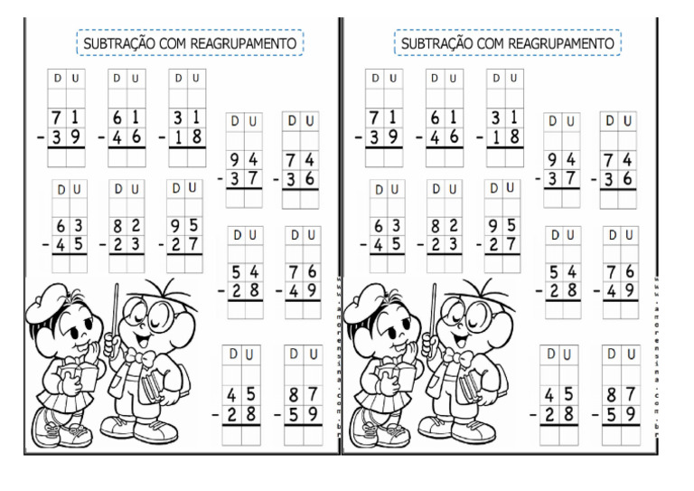 Reforço para o 3º Ano - Subtração Com Reagrupamento | PDF