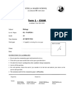 IB Exam Paper Gr. 12 SL (P1)