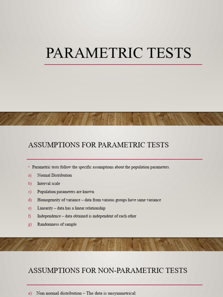 Assumptions and Types of Statistical Tests | PDF | Student's T Test ...
