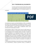 La Tabla Periódica y Propiedades de Los Elementos Químicos