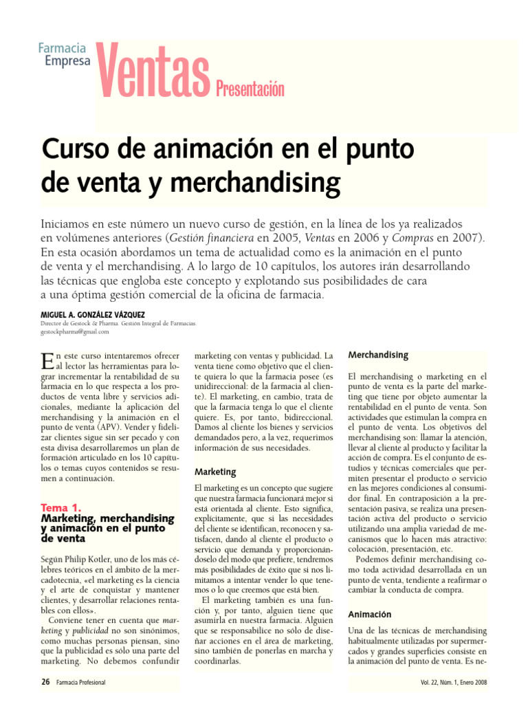 Ventas: Curso de Animación en El Punto de Venta y Merchandising | PDF ...