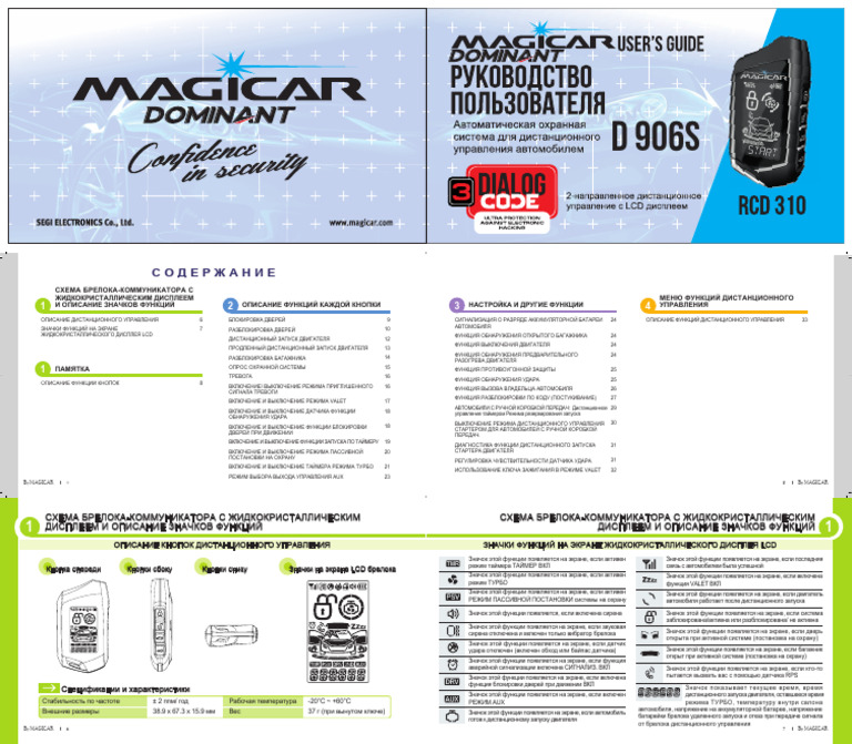 Magicar 906 remote functions | PDF