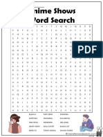 Anime Shows Word Search