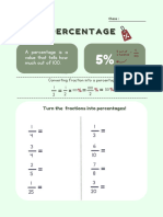 Green Minimalist Percentage Math Worksheet