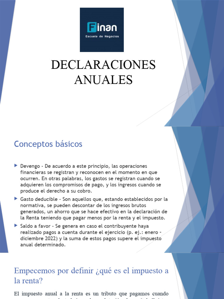 Declaraciones Anuales | PDF | Impuestos | Economias
