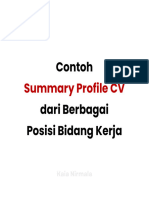 Contoh Summary Profile CV