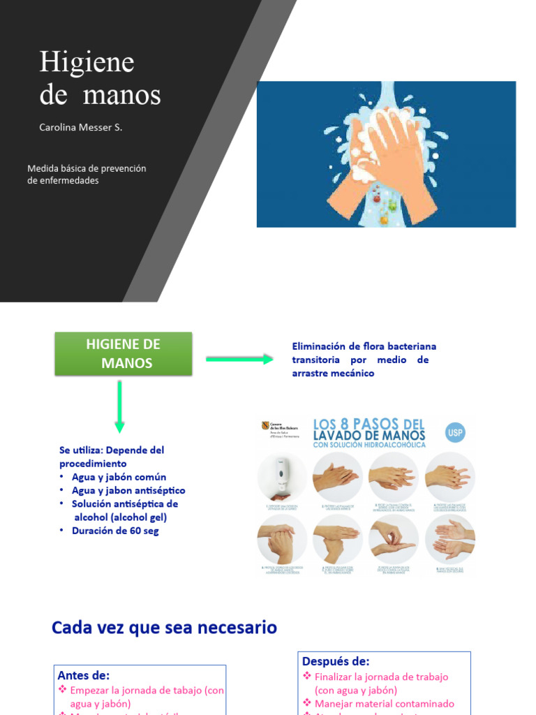 Pasos para un correcto lavado de manos | PDF | Lavado de manos ...