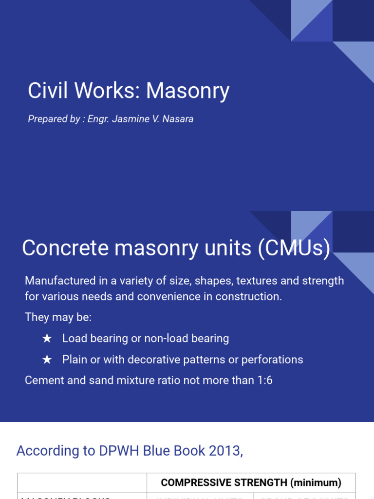 Civil Works Masonry Pdf Masonry Concrete