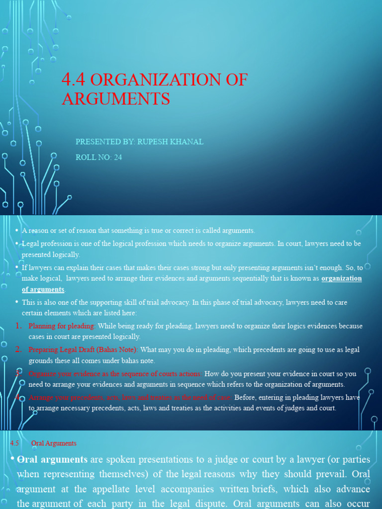Organizing Legal Arguments in Court | PDF | Brief (Law) | Appeal