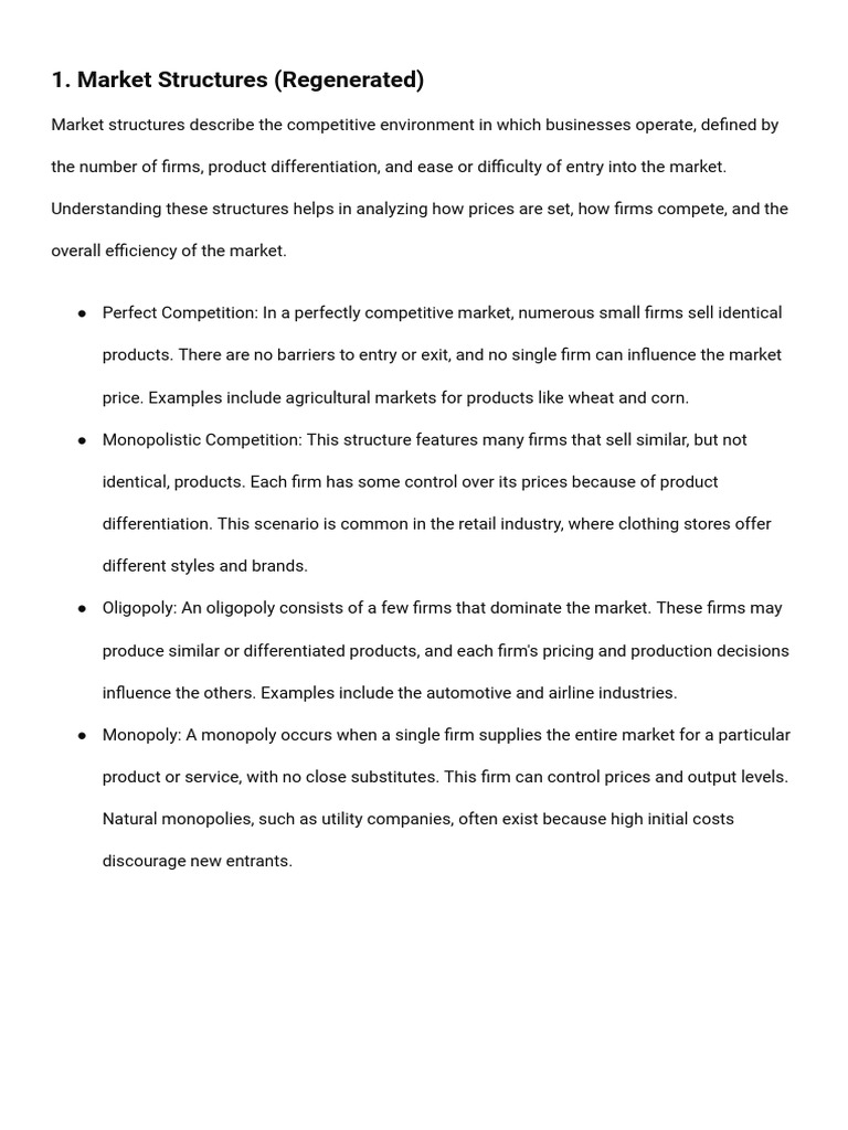 Understanding Market Structures Explained | PDF