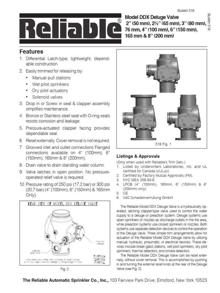 01 - Model DDX Deluge Valve, 2 To 8 Inches | PDF | Fire Sprinkler ...
