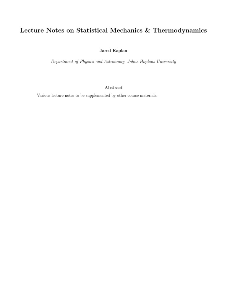 STATISTICAL MECHANICS NOTES PDF FREE DOWNLOAD visual data 6