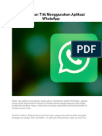 Panduan Tips Menggunakan Whatsapp