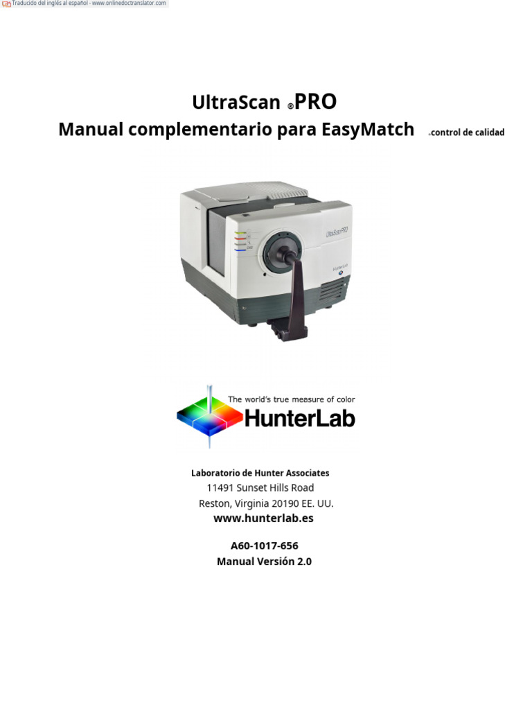 Supplemental Manual For EZMQC UltraScan PRO En.es PDF