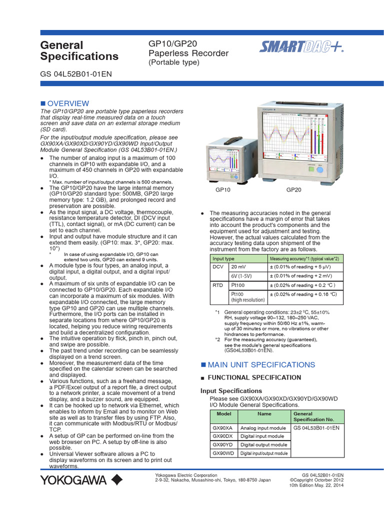 Yoko GP10 20 Datasheet | PDF | Power Supply | Networking