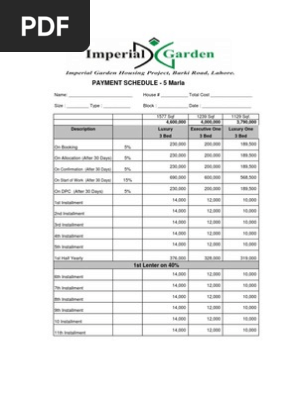 Payment Schedule