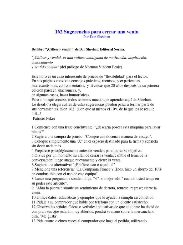 Cinco secretos para cerrar ventas | PDF | Cliente