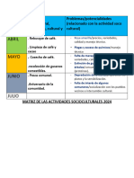 Calendario de Actividades Matereni