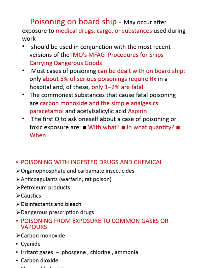 Shipboard Poisoning Response Guide | PDF | Poison | Aspirin
