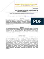 Dinámicas Socioeconómicas y Violencia en Colombia Un Análisis Integral