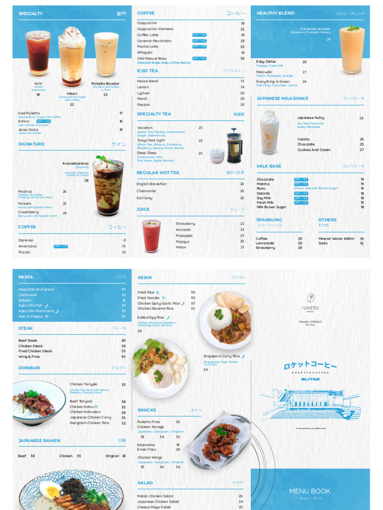 Roketto Coffee & Co Menu Overview | PDF | Foods | Cuisine