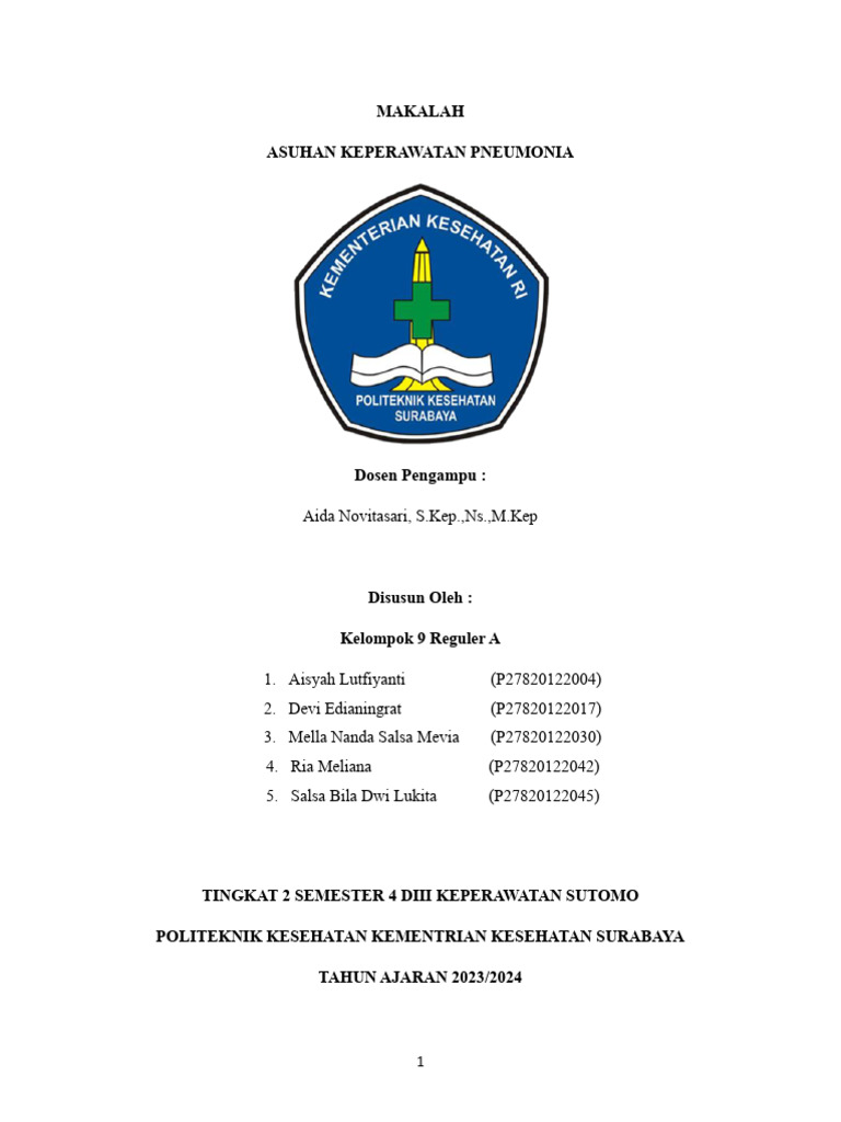 Asuhan Keperawatan Pneumonia Anak | PDF | Kesehatan Holistik