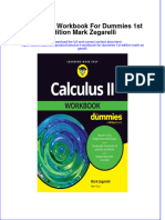 Ebook2024 - 449free Download Calculus Ii Workbook For Dummies 1St Edition Mark Zegarelli Full Chapter PDF