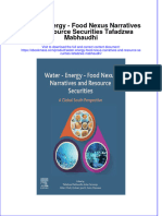 Free Download Water Energy Food Nexus Narratives and Resource Securities Tafadzwa Mabhaudhi Full Chapter PDF