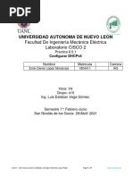 Universidad Autonoma de Nuevo Leon: Facultad de Ingeniería Mecánica Eléctrica Laboratorio CISCO 2