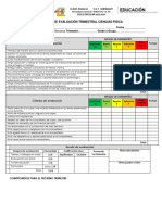 Rúbrica de Evaluación Trimestral Ciencias