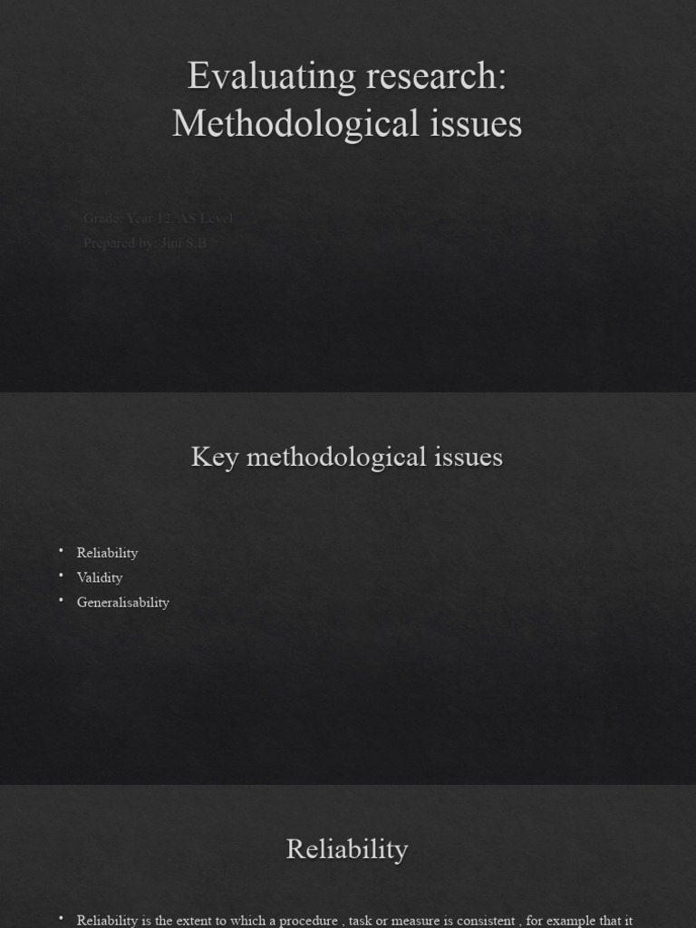 Key Methodological Issues in Research | PDF | Self-Improvement