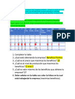 Primera Tabla de Produccion