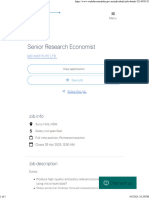 Senior Research Economist: Job Info