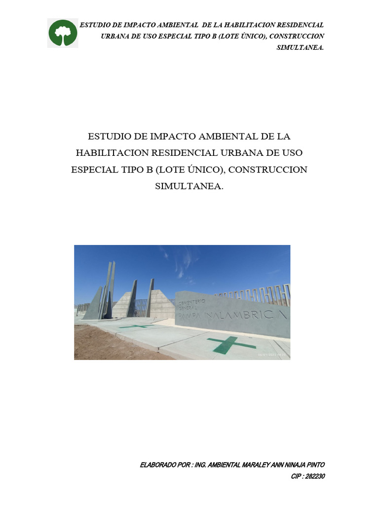 Estudio de Impacto Ambiental: Lote Único | PDF | Residuos | Entorno natural