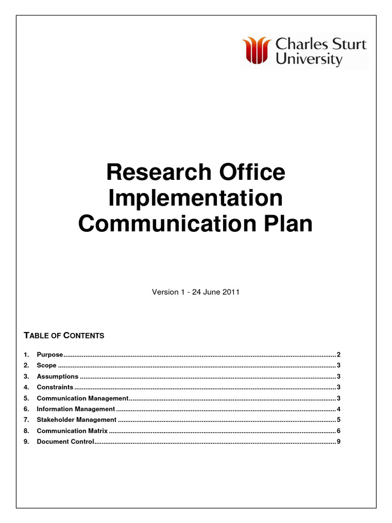 Stakeholder Communication Plan 2011-2012 | PDF | Communication ...