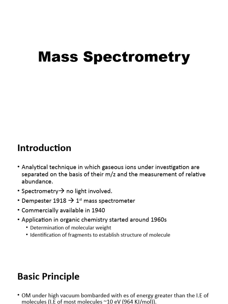 Mass Spectrometry | PDF | Ion | Mass Spectrometry