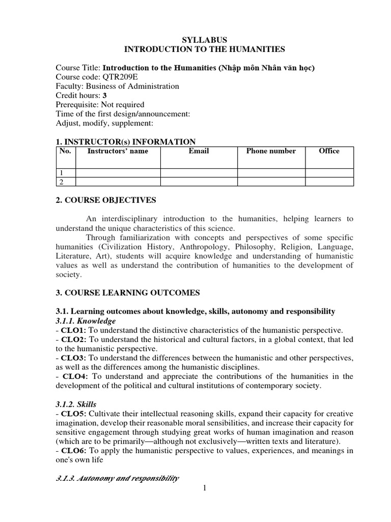 Introduction To Humanity Gui Pdf Humanities Humanism