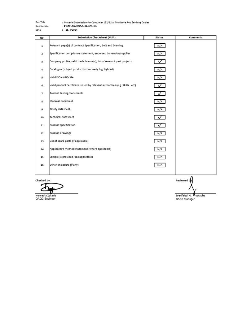 RWTP GB MNE MSA 000149 Multicore & Earthing Cable | PDF | Electrical ...