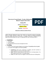 Guidelines: University of Central Punjab - Faculty of Information Technology Human Computer Interaction Spring 2024