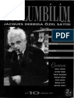 Toplumbilim Sayı 10 Ağustos 1999, Jacques Derrida Özel Sayısı
