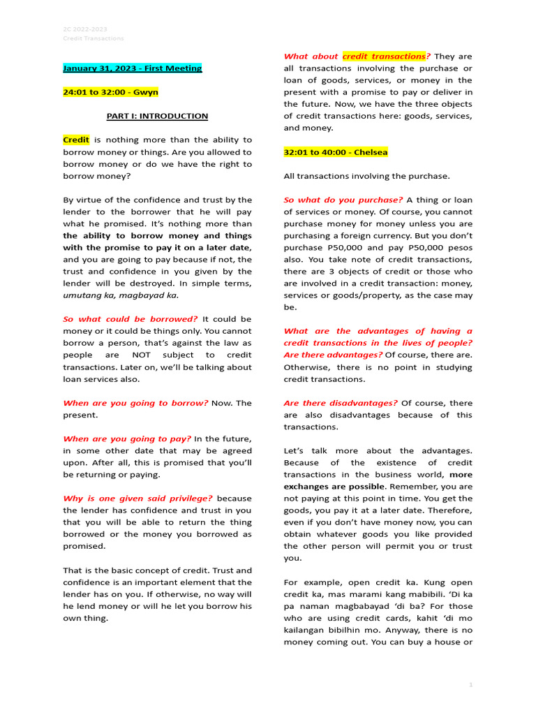 Credit Trans Finals | PDF | Credit Card | Loans